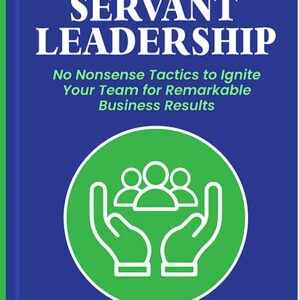 picture of blue book with practical servant leadership written on it.